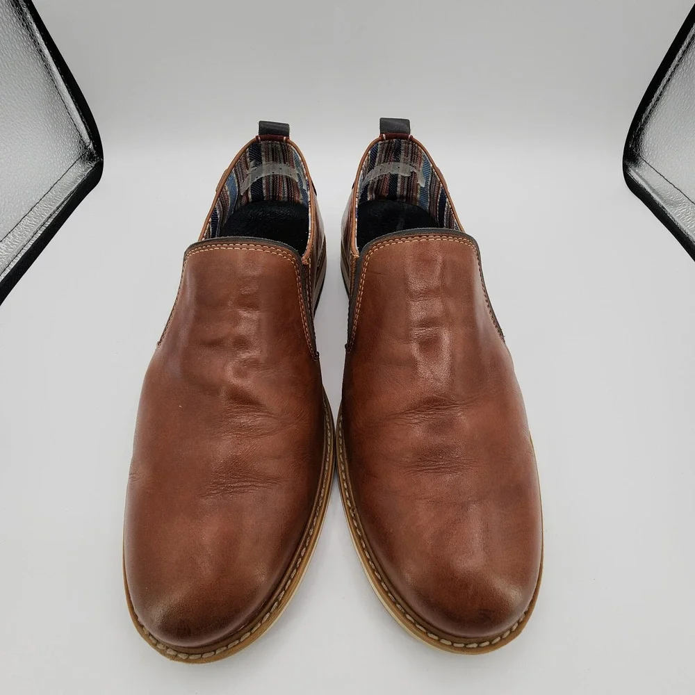 Pikolinos Berna Leather Loafers Mens 44 (US 10-10.5) Brown Elastic Slip On Shoes